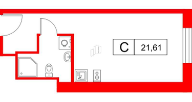 Студия, 21&nbsp;м²