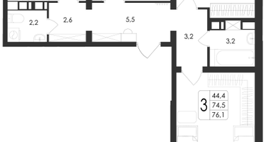 3-к. квартира, 76&nbsp;м²