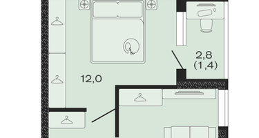 1-к. квартира, 35&nbsp;м²