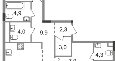 3-к. квартира, 105&nbsp;м²