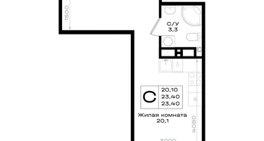 Студия, 23&nbsp;м²