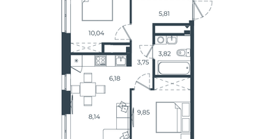 2-к. квартира, 47&nbsp;м²