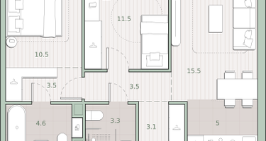 2-к. квартира, 60&nbsp;м²