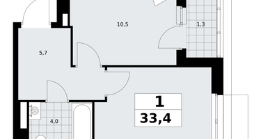 1-к. квартира, 33 м²