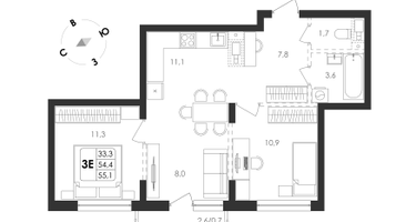 4-к. квартира, 68 м²