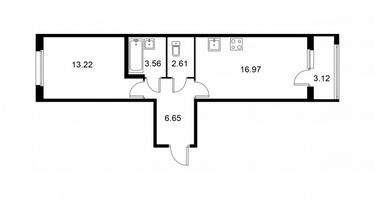 Студия, 44&nbsp;м²