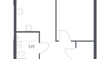 1-к. квартира, 35&nbsp;м²