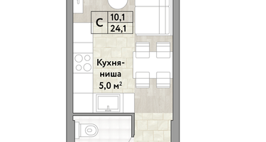Студия, 24&nbsp;м²