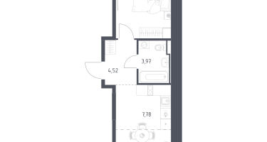 Студия, 44&nbsp;м²