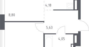 Студия, 32&nbsp;м²