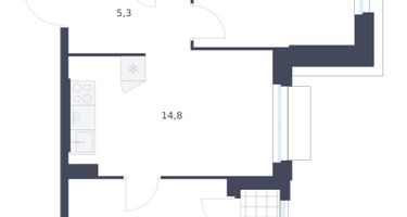 2-к. квартира, 53&nbsp;м²