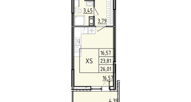 1-к. квартира, 26&nbsp;м²