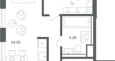 1-к. квартира, 51&nbsp;м²