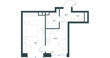 1-к. квартира, 37&nbsp;м²