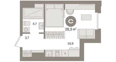 Студия, 28&nbsp;м²