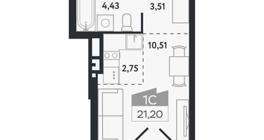 Студия, 21&nbsp;м²