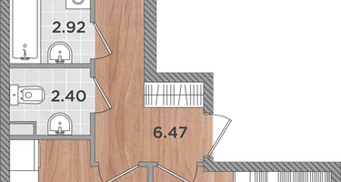 2-к. квартира, 62&nbsp;м²