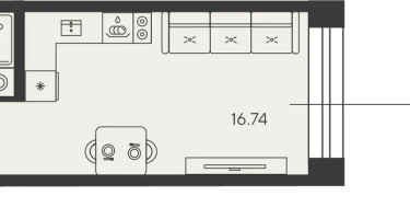Студия, 25&nbsp;м²
