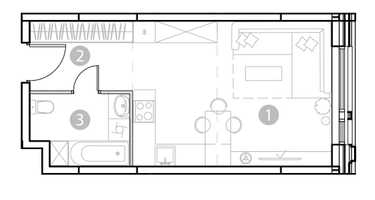 Студия, 32&nbsp;м²