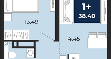 1-к. квартира, 36&nbsp;м²