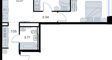 2-к. квартира, 50 м²