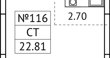 Студия, 22&nbsp;м²