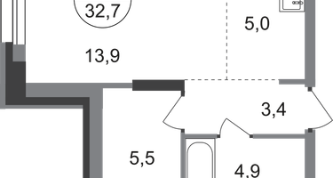 Студия, 32&nbsp;м²