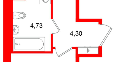 1-к. квартира, 37&nbsp;м²