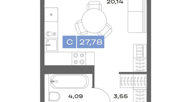 Студия, 27&nbsp;м²