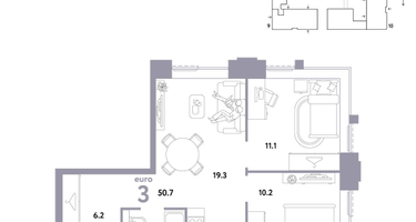 3-к. квартира, 50&nbsp;м²