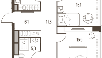 4-к. квартира, 125&nbsp;м²