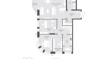 3-к. квартира, 160 м²