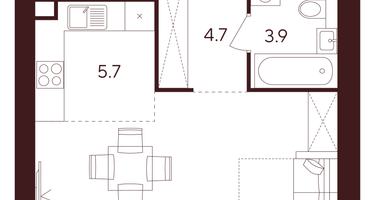 Студия, 35&nbsp;м²