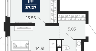 1-к. квартира, 37 м²
