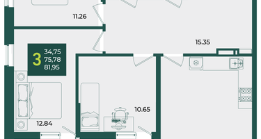 3-к. квартира, 81&nbsp;м²