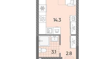 Студия, 20 м²