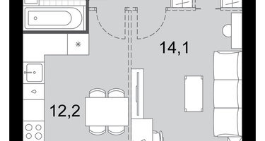 1-к. квартира, 36&nbsp;м²
