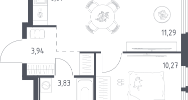 Студия, 36&nbsp;м²