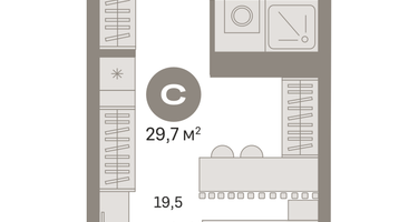 Студия, 29 м²