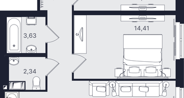 Студия, 67 м²