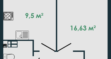 1-к. квартира, 37&nbsp;м²