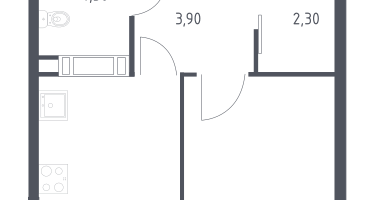 1-к. квартира, 31&nbsp;м²