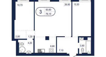 3-к. квартира, 76&nbsp;м²
