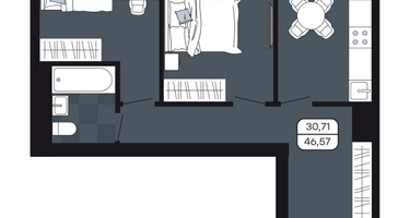 Студия, 46&nbsp;м²