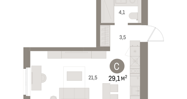 Студия, 29&nbsp;м²