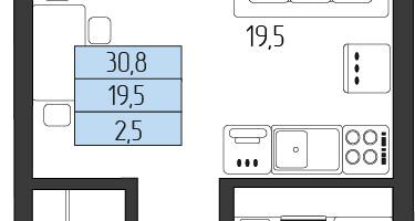 Студия, 29&nbsp;м²