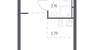 Студия, 22&nbsp;м²
