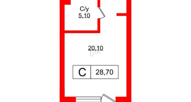Студия, 29&nbsp;м²