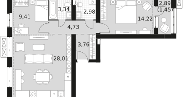 2-к. квартира, 67&nbsp;м²
