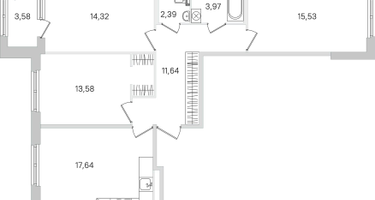 3-к. квартира, 80&nbsp;м²